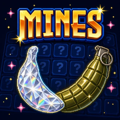 Mines game artwork with diamond and grenade bananas