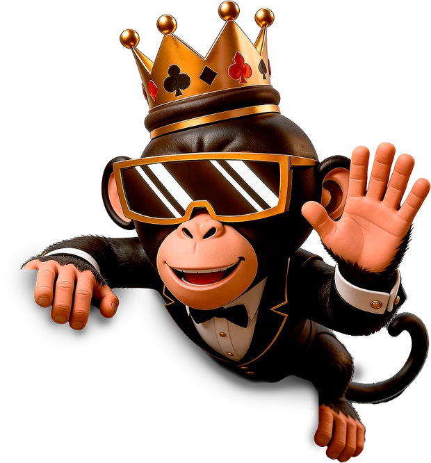 The BananaBox monkey mascot waving